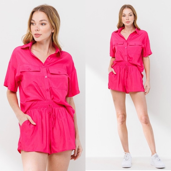 🆕Fuschia matching top and short set - Picture 5 of 7